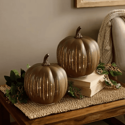Calabazas de Cristal Iluminadas Starry Night – Encanto y Sofisticación en tu Decoración